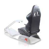 GTR Simulator - GTR Simulator GTS Model Driving Racing Simulator Cockpit with Adjustable Leatherette Real Racing Seat & Gear Shifter Mount - Silver - Image 11