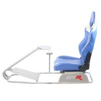 GTR Simulator - GTR Simulator GTS Model Driving Racing Simulator Cockpit with Adjustable Leatherette Real Racing Seat & Gear Shifter Mount - Silver - Image 13