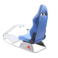 GTR Simulator - GTR Simulator GTS Model Driving Racing Simulator Cockpit with Adjustable Leatherette Real Racing Seat & Gear Shifter Mount - Silver - Image 18