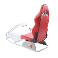GTR Simulator - GTR Simulator GTS Model Driving Racing Simulator Cockpit with Adjustable Leatherette Real Racing Seat & Gear Shifter Mount - Silver - Image 34