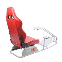 GTR Simulator - GTR Simulator GTS Model Driving Racing Simulator Cockpit with Adjustable Leatherette Real Racing Seat & Gear Shifter Mount - Silver - Image 35