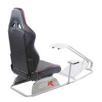 GTR Simulator - GTR Simulator GTS Model Driving Racing Simulator Cockpit with Adjustable Leatherette Real Racing Seat & Gear Shifter Mount - Silver - Image 42