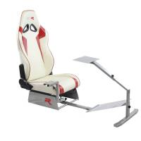 GTR Simulator - GTR Simulators Touring Model Simulator with Silver Frame and Adjustable Leatherette Racing Seat - Image 36