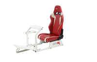 GTR Simulator - GTR Simulator GTA-Pro Model Racing Simulator Home Workstation Racing Cockpit with Real Racing Seat and Racing Rig Control Mounts Small Triple Mount, Fits up to three 24TV Monitors Diamond Silver White with Red No. - Image 36