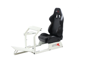 GTR Simulator - GTR Simulator GTA-Pro Model Racing Simulator Home Workstation Racing Cockpit with Real Racing Seat and Racing Rig Control Mounts Small Triple Mount, Fits up to three 24TV Monitors Diamond Silver Red with White No. - Image 34