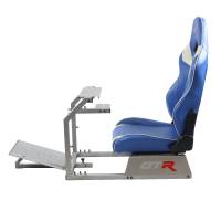 GTR Simulator - GTR Simulators GTA™️ Model Simulator Frame & Adjustable Racing Seat – Color Options Available Diamond Silver Blue with White - Image 23