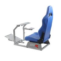GTR Simulator - GTR Simulators GTA™️ Model Simulator Frame & Adjustable Racing Seat – Color Options Available Diamond Silver Blue with White - Image 25