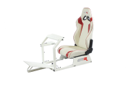 GTR Simulators GTA™️ Model Simulator Frame & Adjustable Racing Seat – Color Options Available Diamond Silver Red with White