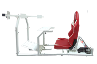 GTR Simulator - GTR Simulator GTM motion Model Frame with Seat and Triple Monitor Stand (Motor, Shifter Holder, Seat Slider Included) Majestic Black Red with White - Image 24