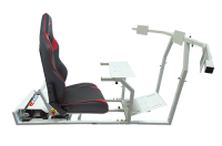 GTR Simulator - GTR Simulator GTM motion Model Frame with Seat and Triple Monitor Stand (Motor, Shifter Holder, Seat Slider Included) Majestic Black Red with White - Image 30