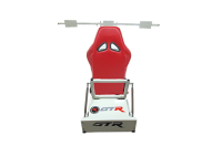 GTR Simulator - GTR Simulator GTM motion Model Frame with Seat and Triple Monitor Stand (Motor, Shifter Holder, Seat Slider Included) Diamond Silver White with Red - Image 22