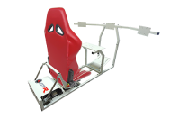 GTR Simulator - GTR Simulator GTM motion Model Frame with Seat and Triple Monitor Stand (Motor, Shifter Holder, Seat Slider Included) Diamond Silver White with Red - Image 23