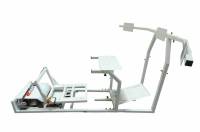 GTR Simulator - GTR Simulator GTM motion Model Frame with Seat and Triple Monitor Stand (Motor, Shifter Holder, Seat Slider Included) Diamond Silver White with Red - Image 44
