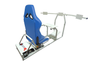GTR Simulator - GTR Simulator GTM motion Model Frame with Seat and Triple Monitor Stand (Motor, Shifter Holder, Seat Slider Included) Diamond Silver Blue with White - Image 5
