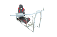 GTR Simulator - GTR Simulator GTM motion Model Frame with Seat and Triple Monitor Stand (Motor, Shifter Holder, Seat Slider Included) Diamond Silver Blue with White - Image 27
