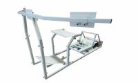GTR Simulator - GTR Simulator GTM motion Model Frame with Seat and Triple Monitor Stand (Motor, Shifter Holder, Seat Slider Included) Diamond Silver Blue with White - Image 45
