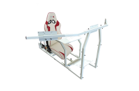 GTR Simulator - GTR Simulator GTM motion Model Frame with Seat and Triple Monitor Stand (Motor, Shifter Holder, Seat Slider Included) Alpine White White with Red - Image 15