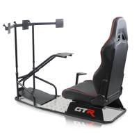 GTR Simulator - GTR Simulator GTSF Model Racing Simulator with Gear Shifter & Steering Mounts, Monitor Mount and Real Racing Seat Alpine White with Red Stripes - Image 17
