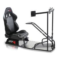 GTR Simulator - GTR Simulator GTSF Model Racing Simulator with Gear Shifter & Steering Mounts, Monitor Mount and Real Racing Seat Alpine White with Red Stripes - Image 13