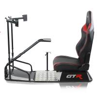 GTR Simulator - GTR Simulator GTSF Model Racing Simulator with Gear Shifter & Steering Mounts, Monitor Mount and Real Racing Seat Alpine White with Red Stripes - Image 21