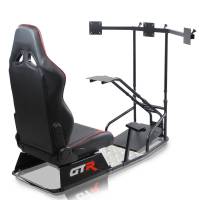 GTR Simulator - GTR Simulator GTSF Model Racing Simulator with Gear Shifter & Steering Mounts, Monitor Mount and Real Racing Seat Alpine White with Red Stripes - Image 32