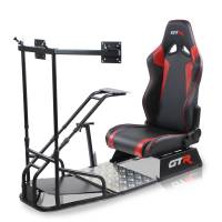 GTR Simulator - GTR Simulator GTSF Model Racing Simulator with Gear Shifter & Steering Mounts, Monitor Mount and Real Racing Seat Alpine White with Red Stripes - Image 29