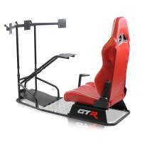 GTR Simulator - GTR Simulator GTSF Model Racing Simulator with Gear Shifter & Steering Mounts, Monitor Mount and Real Racing Seat Alpine White with Red Stripes - Image 54