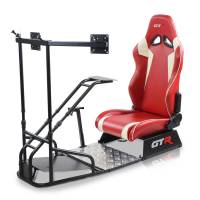 GTR Simulator - GTR Simulator GTSF Model Racing Simulator with Gear Shifter & Steering Mounts, Monitor Mount and Real Racing Seat Alpine White with Red Stripes - Image 60