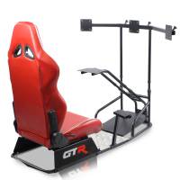 GTR Simulator - GTR Simulator GTSF Model Racing Simulator with Gear Shifter & Steering Mounts, Monitor Mount and Real Racing Seat Alpine White with Red Stripes - Image 62