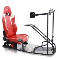 GTR Simulator - GTR Simulator GTSF Model Racing Simulator with Gear Shifter & Steering Mounts, Monitor Mount and Real Racing Seat Alpine White with Red Stripes - Image 64
