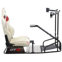 GTR Simulator - GTR Simulator GTSF Model Racing Simulator with Gear Shifter & Steering Mounts, Monitor Mount and Real Racing Seat Alpine White with Red Stripes - Image 68