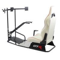 GTR Simulator - GTR Simulator GTSF Model Racing Simulator with Gear Shifter & Steering Mounts, Monitor Mount and Real Racing Seat Alpine White with Red Stripes - Image 70