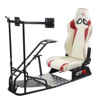 GTR Simulator - GTR Simulator GTSF Model Racing Simulator with Gear Shifter & Steering Mounts, Monitor Mount and Real Racing Seat Alpine White with Red Stripes - Image 76