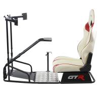 GTR Simulator - GTR Simulator GTSF Model Racing Simulator with Gear Shifter & Steering Mounts, Monitor Mount and Real Racing Seat Alpine White with Red Stripes - Image 78