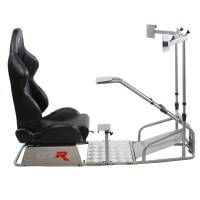 GTR Simulator - GTR Simulator GTSF Model Racing Simulator with Gear Shifter & Steering Mounts, Monitor Mount and Real Racing Seat Alpine White with Red Stripes - Image 86