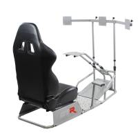 GTR Simulator - GTR Simulator GTSF Model Racing Simulator with Gear Shifter & Steering Mounts, Monitor Mount and Real Racing Seat Alpine White with Red Stripes - Image 94