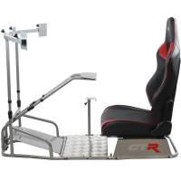 GTR Simulator - GTR Simulator GTSF Model Racing Simulator with Gear Shifter & Steering Mounts, Monitor Mount and Real Racing Seat Alpine White with Red Stripes - Image 102
