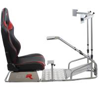GTR Simulator - GTR Simulator GTSF Model Racing Simulator with Gear Shifter & Steering Mounts, Monitor Mount and Real Racing Seat Alpine White with Red Stripes - Image 106