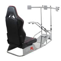 GTR Simulator - GTR Simulator GTSF Model Racing Simulator with Gear Shifter & Steering Mounts, Monitor Mount and Real Racing Seat Alpine White with Red Stripes - Image 112