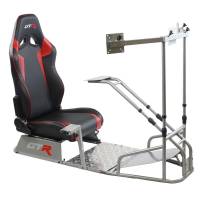 GTR Simulator - GTR Simulator GTSF Model Racing Simulator with Gear Shifter & Steering Mounts, Monitor Mount and Real Racing Seat Alpine White with Red Stripes - Image 108