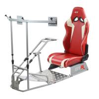 GTR Simulator - GTR Simulator GTSF Model Racing Simulator with Gear Shifter & Steering Mounts, Monitor Mount and Real Racing Seat Alpine White with Red Stripes - Image 135