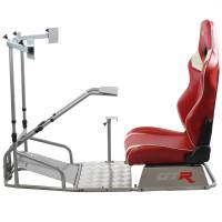 GTR Simulator - GTR Simulator GTSF Model Racing Simulator with Gear Shifter & Steering Mounts, Monitor Mount and Real Racing Seat Alpine White with Red Stripes - Image 138