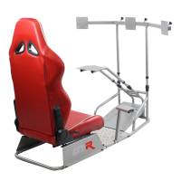 GTR Simulator - GTR Simulator GTSF Model Racing Simulator with Gear Shifter & Steering Mounts, Monitor Mount and Real Racing Seat Alpine White with Red Stripes - Image 142