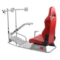 GTR Simulator - GTR Simulator GTSF Model Racing Simulator with Gear Shifter & Steering Mounts, Monitor Mount and Real Racing Seat Alpine White with Red Stripes - Image 144