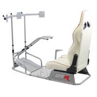 GTR Simulator - GTR Simulator GTSF Model Racing Simulator with Gear Shifter & Steering Mounts, Monitor Mount and Real Racing Seat Alpine White with Red Stripes - Image 146