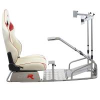 GTR Simulator - GTR Simulator GTSF Model Racing Simulator with Gear Shifter & Steering Mounts, Monitor Mount and Real Racing Seat Alpine White with Red Stripes - Image 150