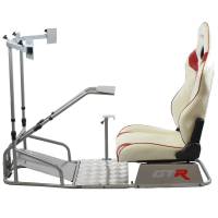 GTR Simulator - GTR Simulator GTSF Model Racing Simulator with Gear Shifter & Steering Mounts, Monitor Mount and Real Racing Seat Alpine White with Red Stripes - Image 160