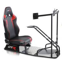 GTR Simulator - GTR Simulator GTSF Model Racing Simulator with Gear Shifter & Steering Mounts, Monitor Mount and Real Racing Seat Black with Red - Image 28