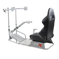 GTR Simulator - GTR Simulator GTSF Model Racing Simulator with Gear Shifter & Steering Mounts, Monitor Mount and Real Racing Seat Blue with White - Image 88