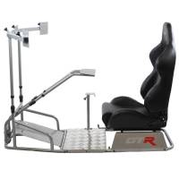 GTR Simulator - GTR Simulator GTSF Model Racing Simulator with Gear Shifter & Steering Mounts, Monitor Mount and Real Racing Seat Blue with White - Image 92